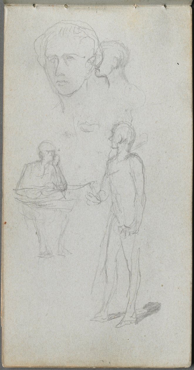 Schetsboek, pagina 12: Meerdere figuren door Jean Louis Ernest Meissonier