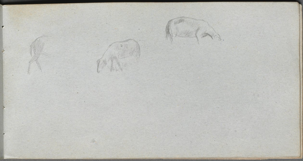 Schetsboek, pagina 20: Dierstudie door Jean Louis Ernest Meissonier