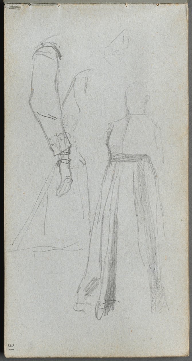 Schetsboek, Pagina 31: Studie van Figuren door Jean Louis Ernest Meissonier
