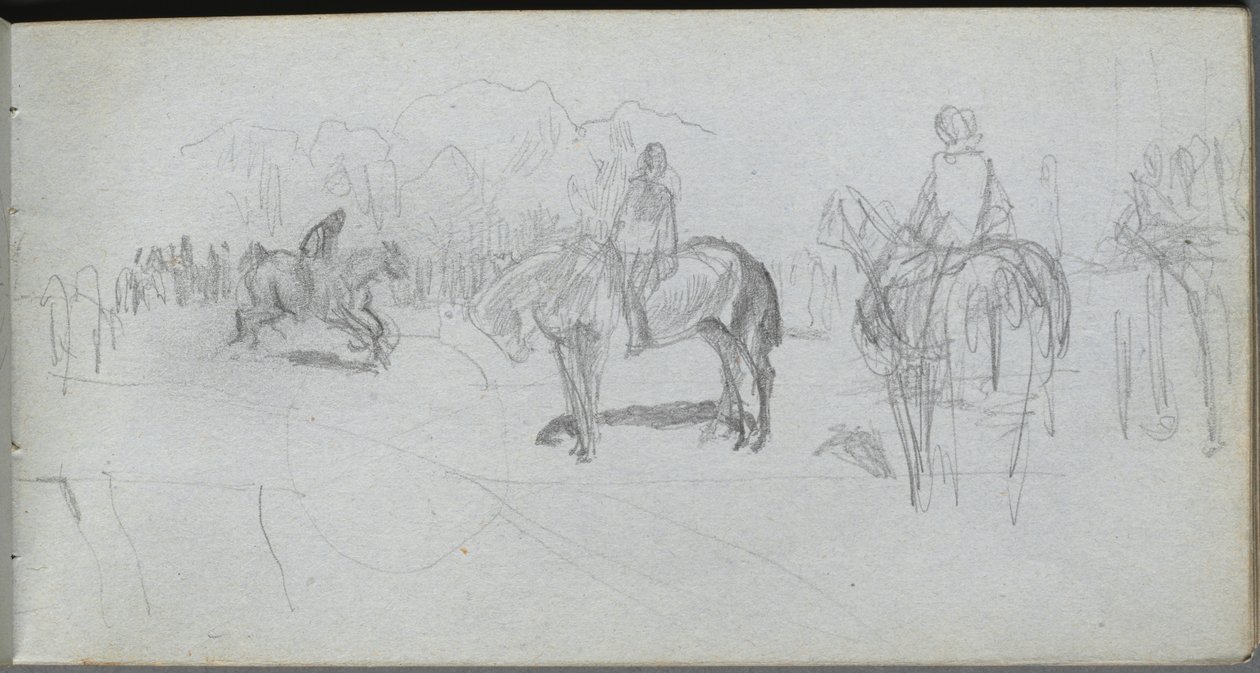 Schetsboek, pagina 52: Figurenstudie door Ernest Meissonier