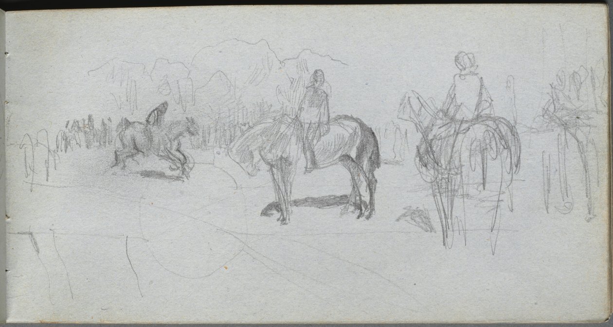 Schetsboek, pagina 52: Figurenstudie door Jean Louis Ernest Meissonier