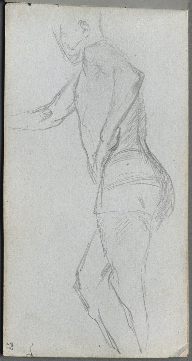 Schetsboek, pagina 87: Figurenstudie door Jean Louis Ernest Meissonier