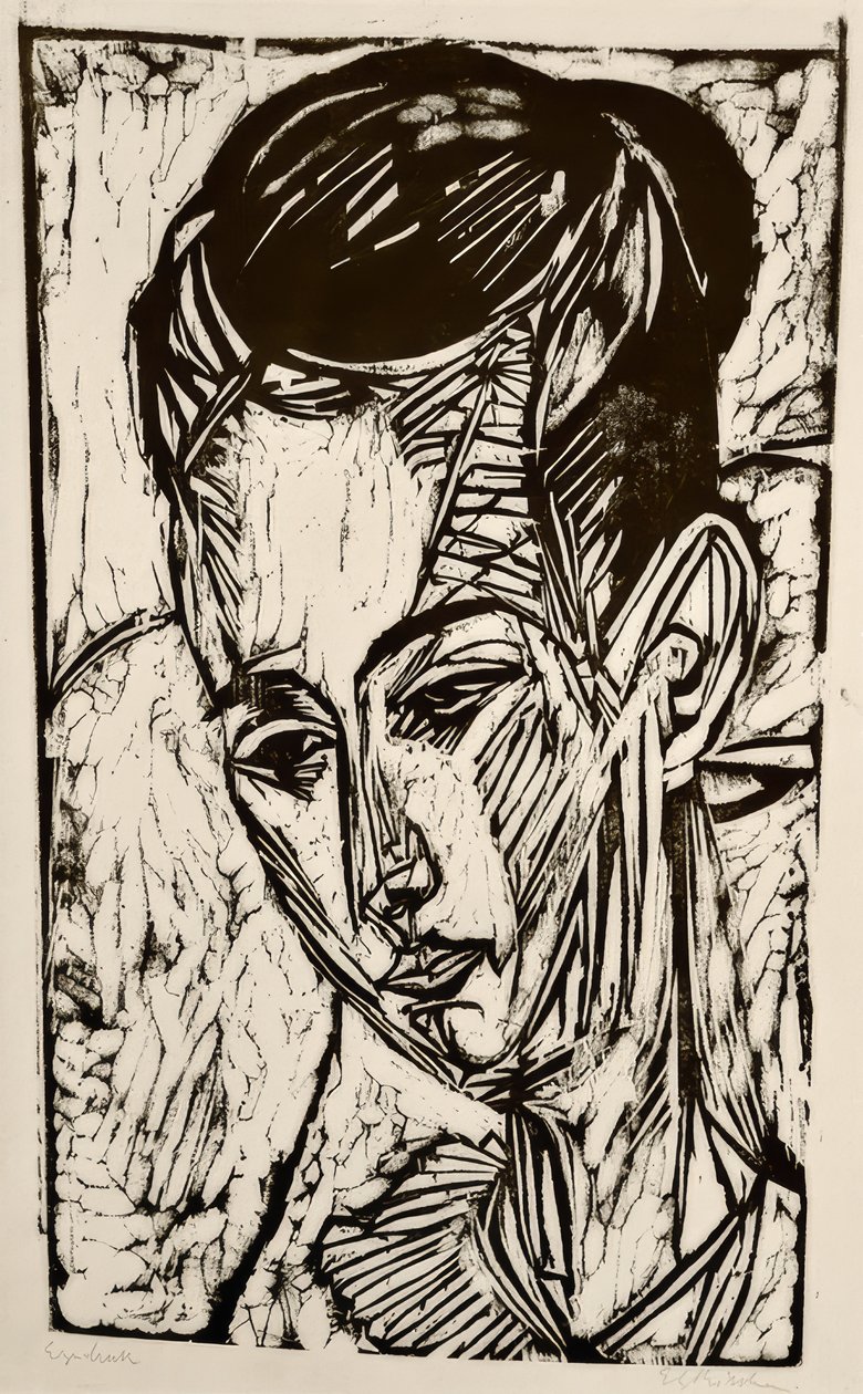 Hoofd dochter Hardt door Ernst Ludwig Kirchner