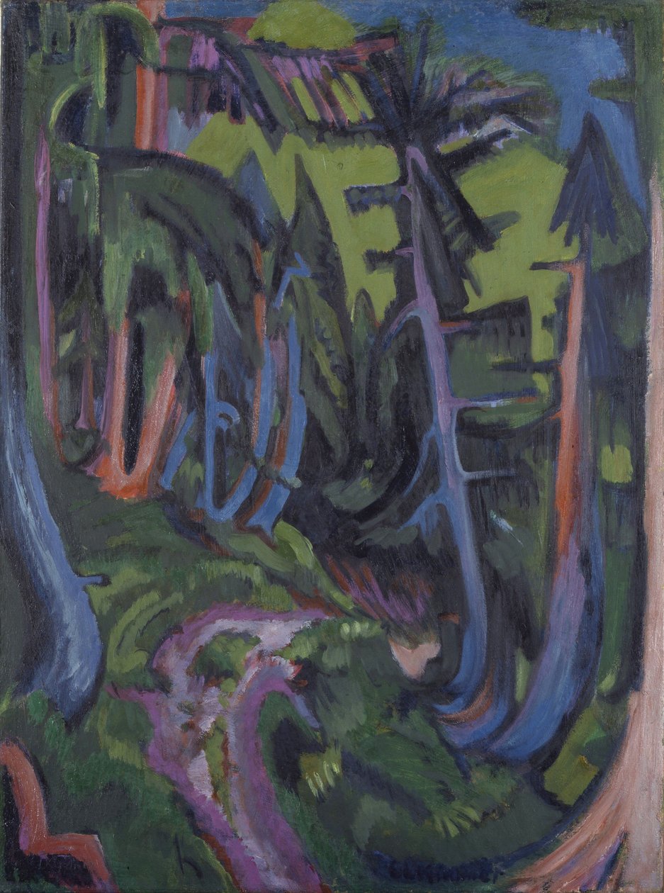 Bospad in de Bergen door Ernst Ludwig Kirchner