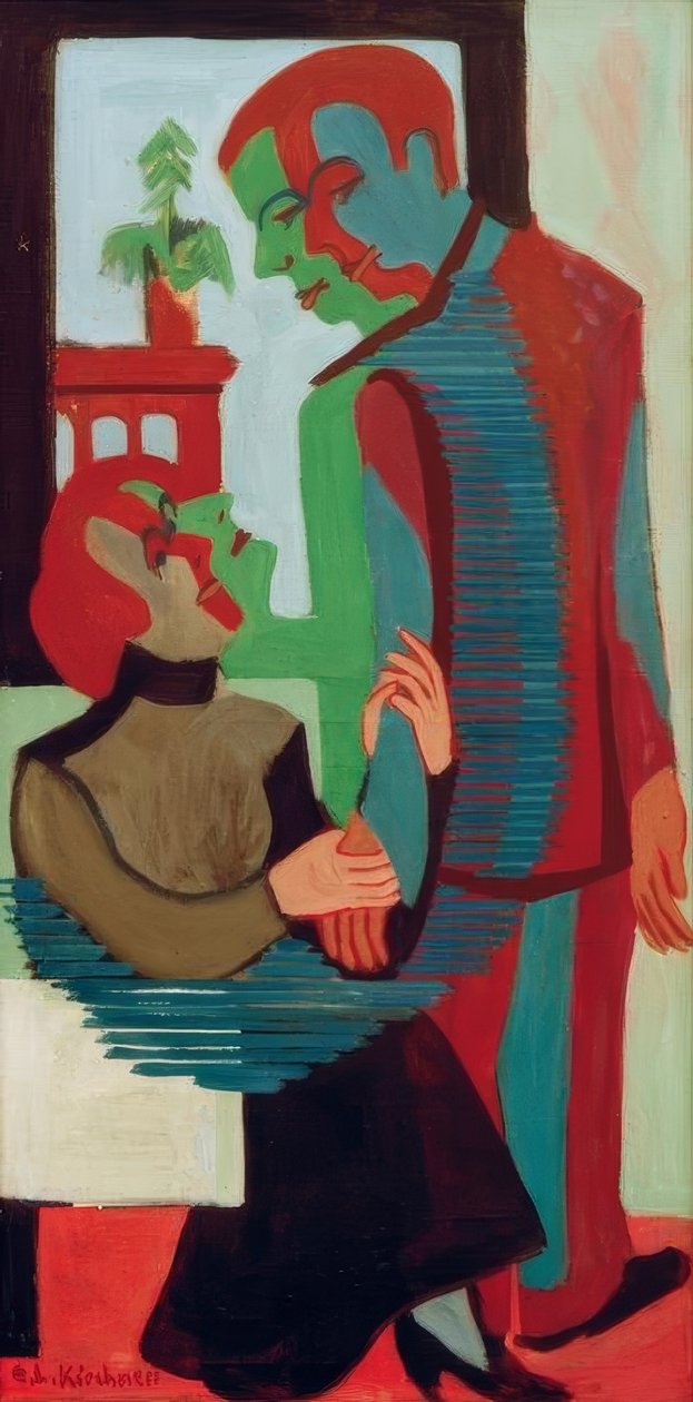 Moeder en zoon door Ernst Ludwig Kirchner