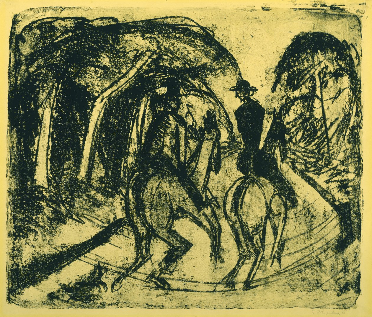 Ruiter in Grunewald door Ernst Ludwig Kirchner