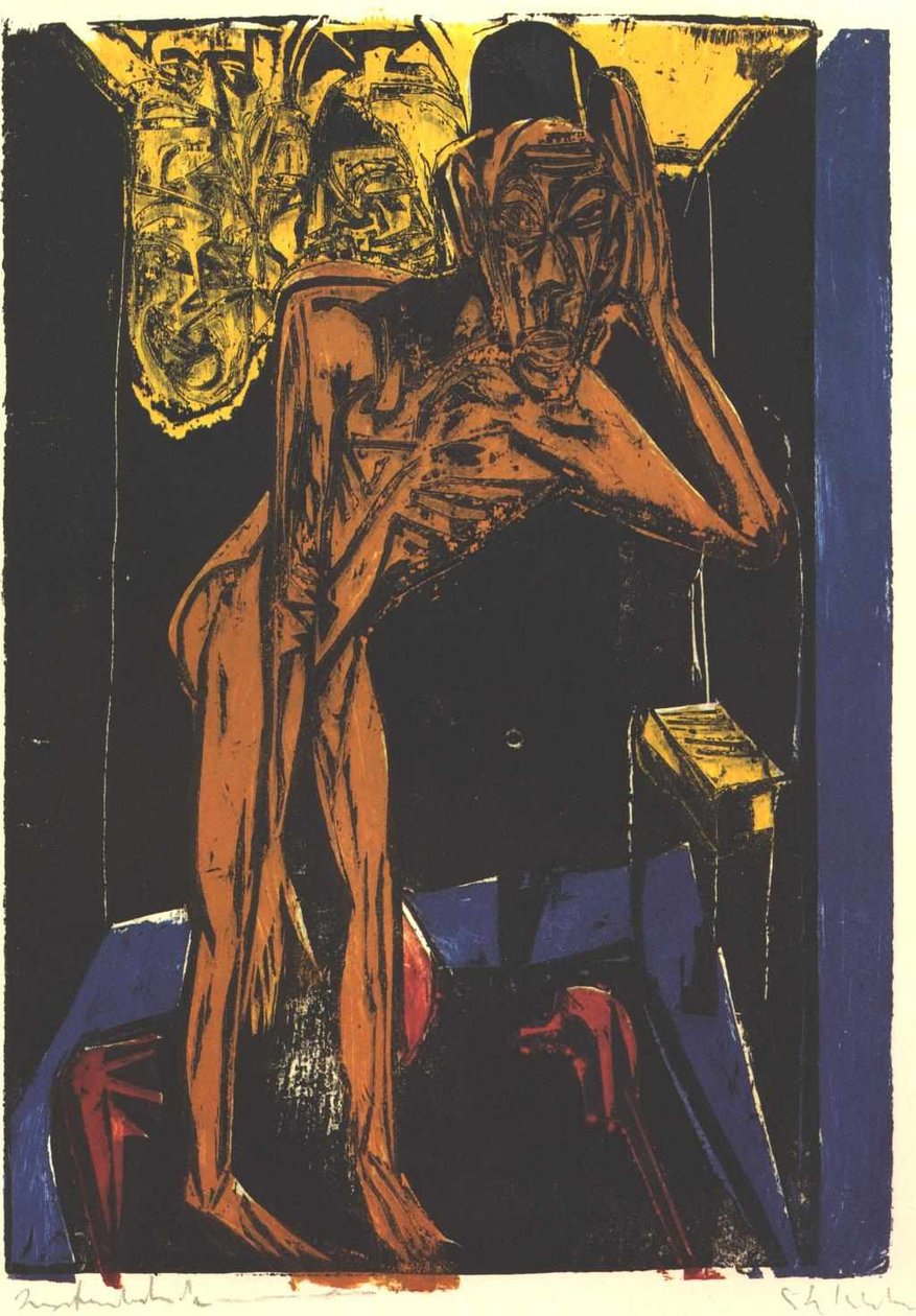 Schlemihl in de Eenzaamheid van de Kamer door Ernst Ludwig Kirchner