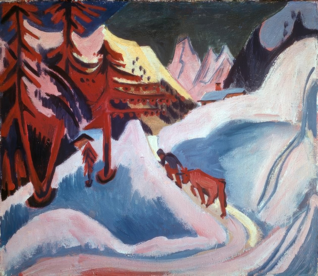 Winter in Davos door Ernst Ludwig Kirchner