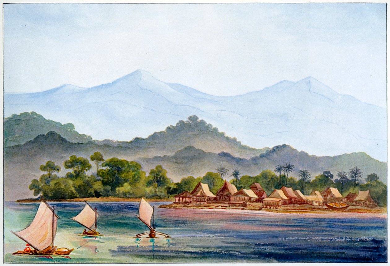 Dorp, Sumatra, Indonesië door Ernst Haeckel