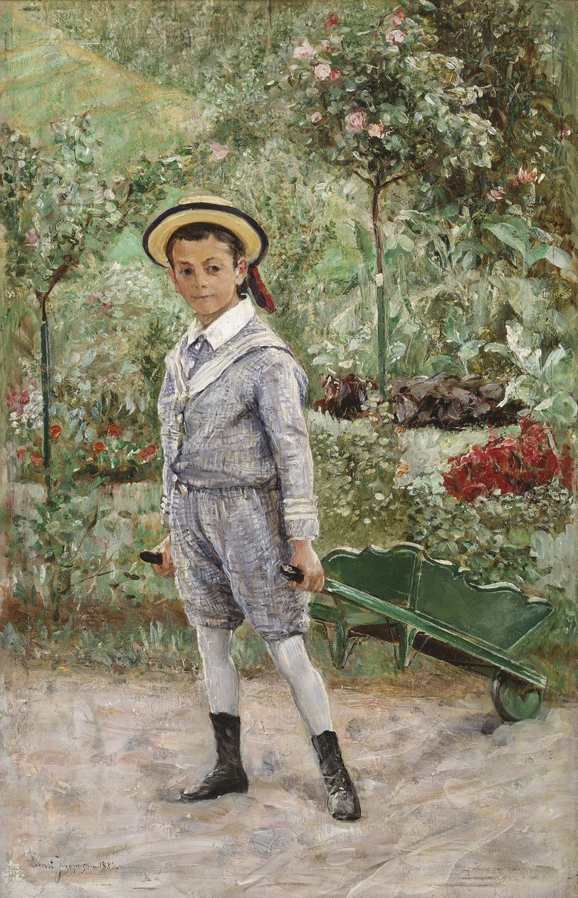Jongen met een Kruiwagen, 1880 door Ernst Josephson