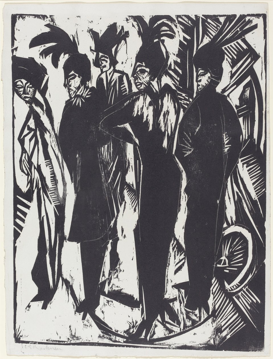 Vijf vrouwen op straat, 1914 door Ernst Ludwig Kirchner