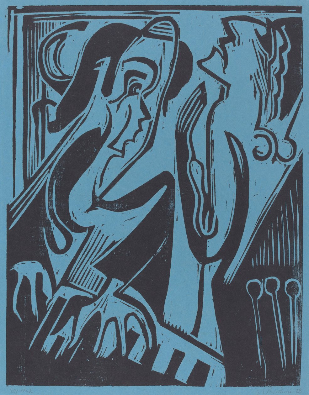 Pianist en Zanger door Ernst Ludwig Kirchner