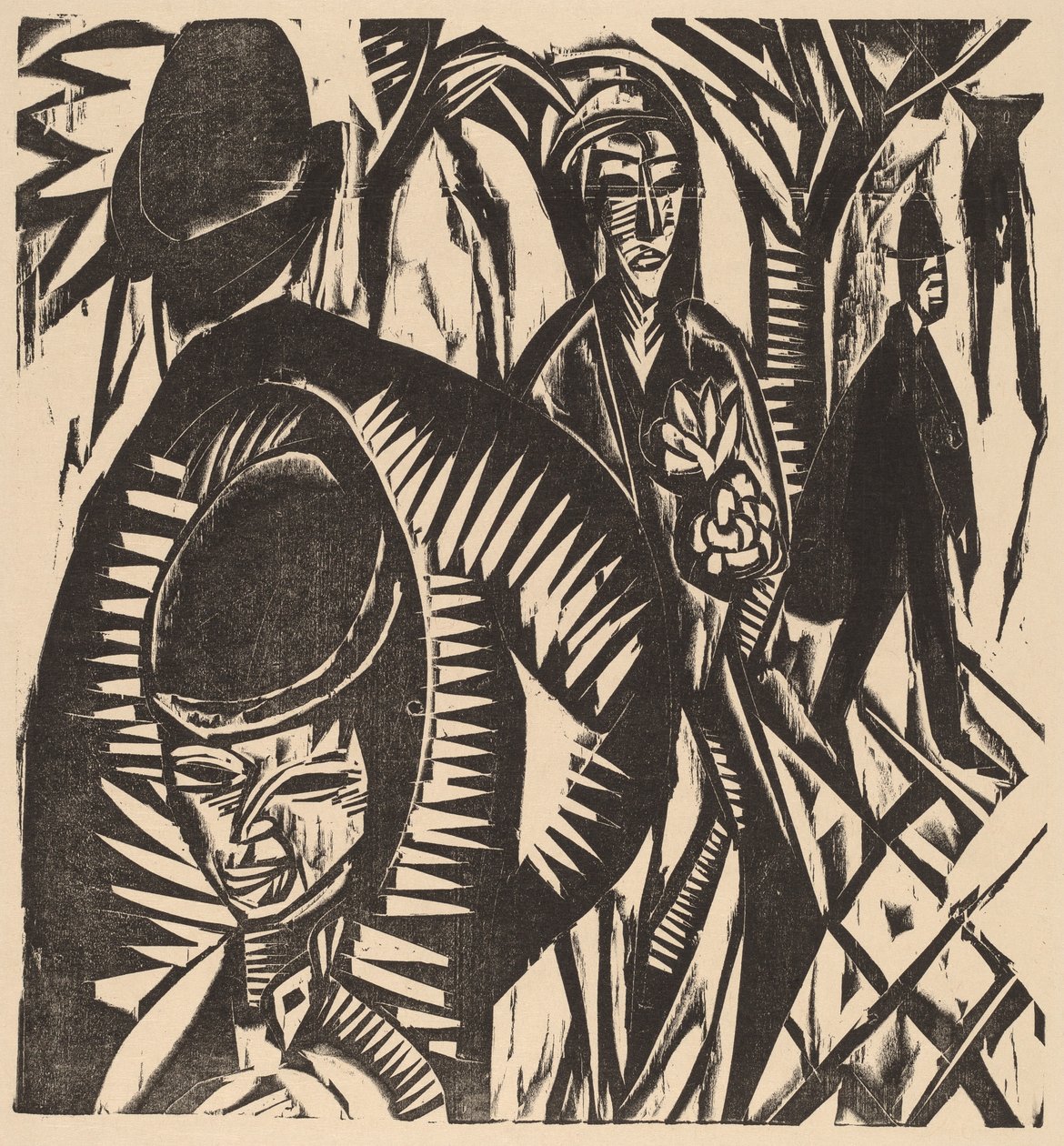 Straatscène na de Regen, 1914 door Ernst Ludwig Kirchner