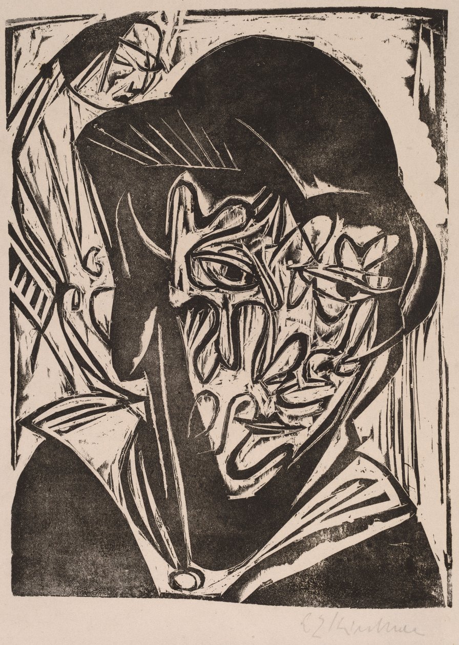 Vrouw met een sluier, 1915 door Ernst Ludwig Kirchner