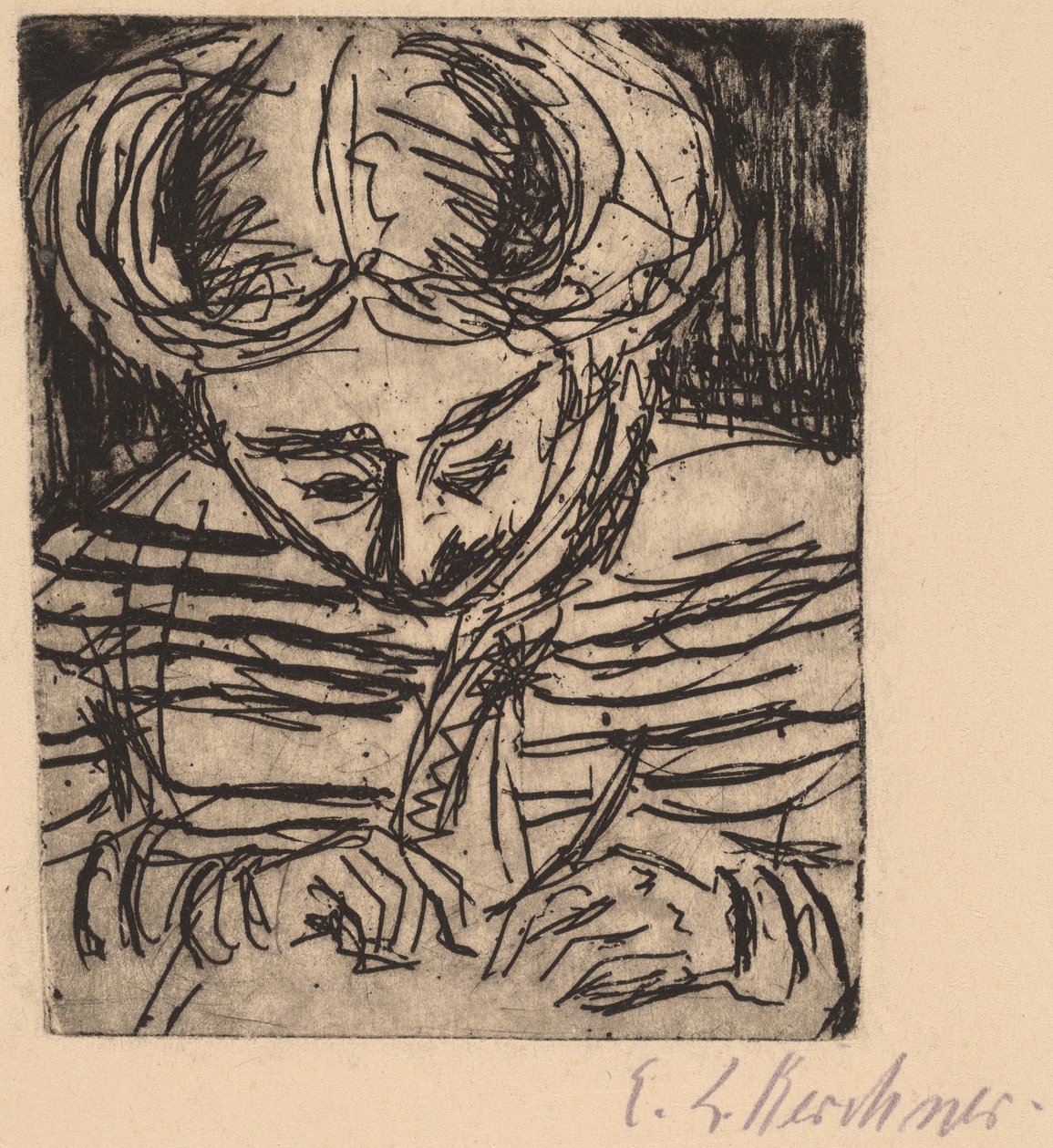 Jong Meisje Tekent, 1906 door Ernst Ludwig Kirchner