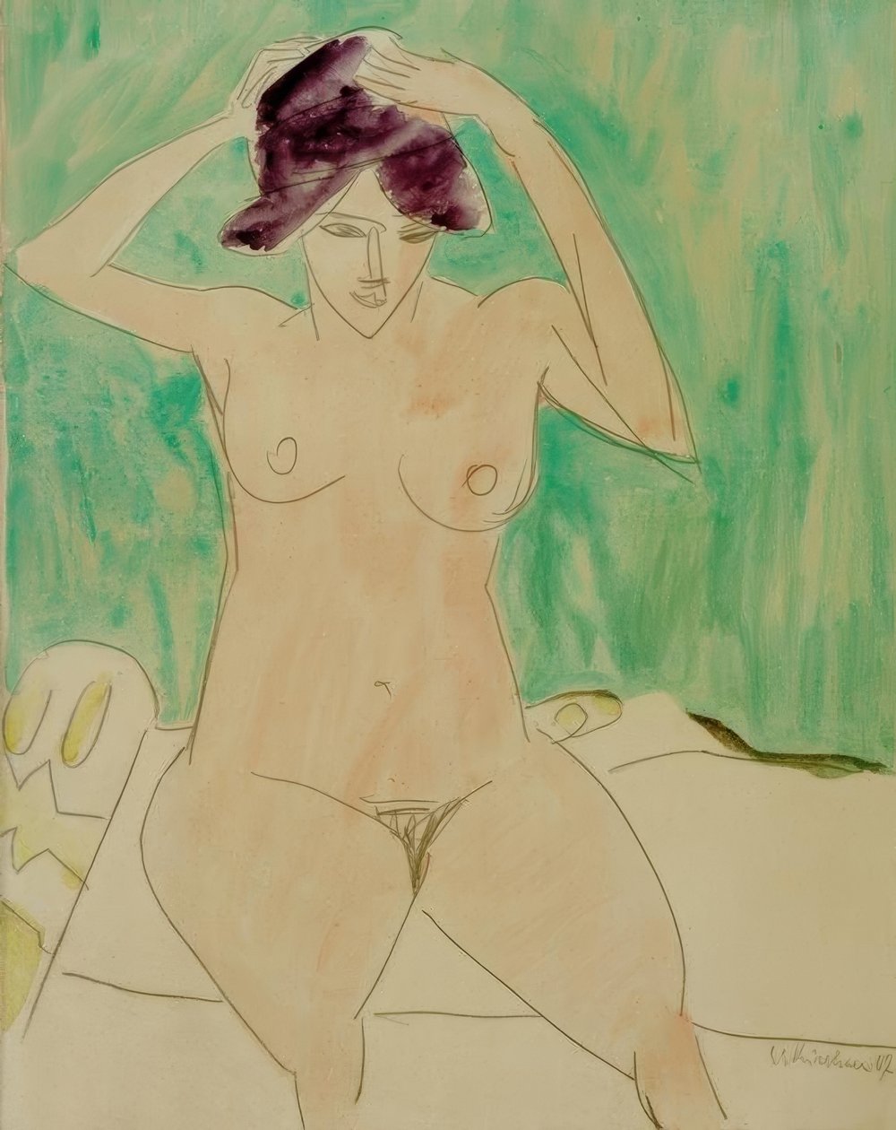 Vrouw met hoed – Dodo door Ernst Ludwig Kirchner