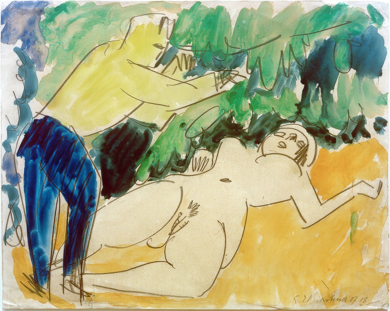 Schilder en model door Ernst Ludwig Kirchner