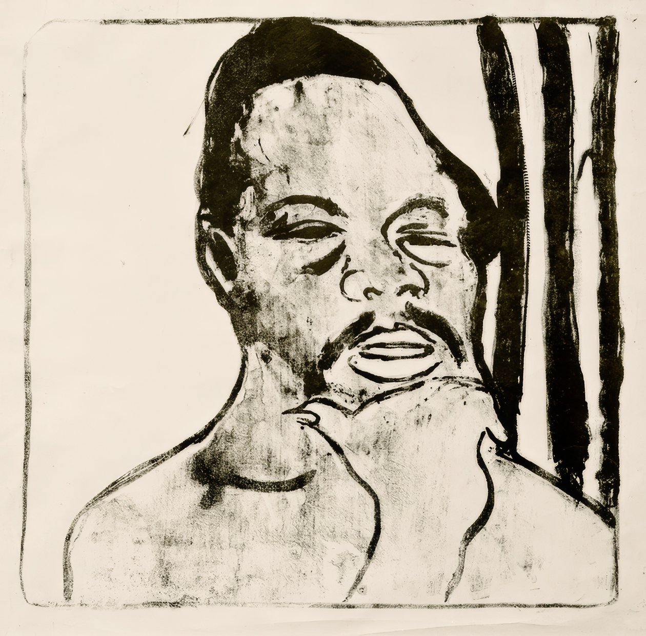 Negerkop door Ernst Ludwig Kirchner