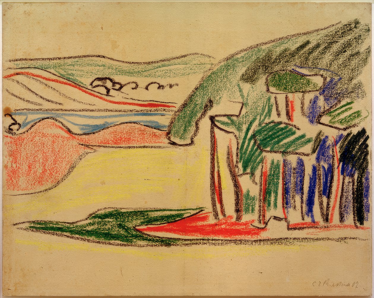Zonder titel (Moritzburger vijvers) door Ernst Ludwig Kirchner