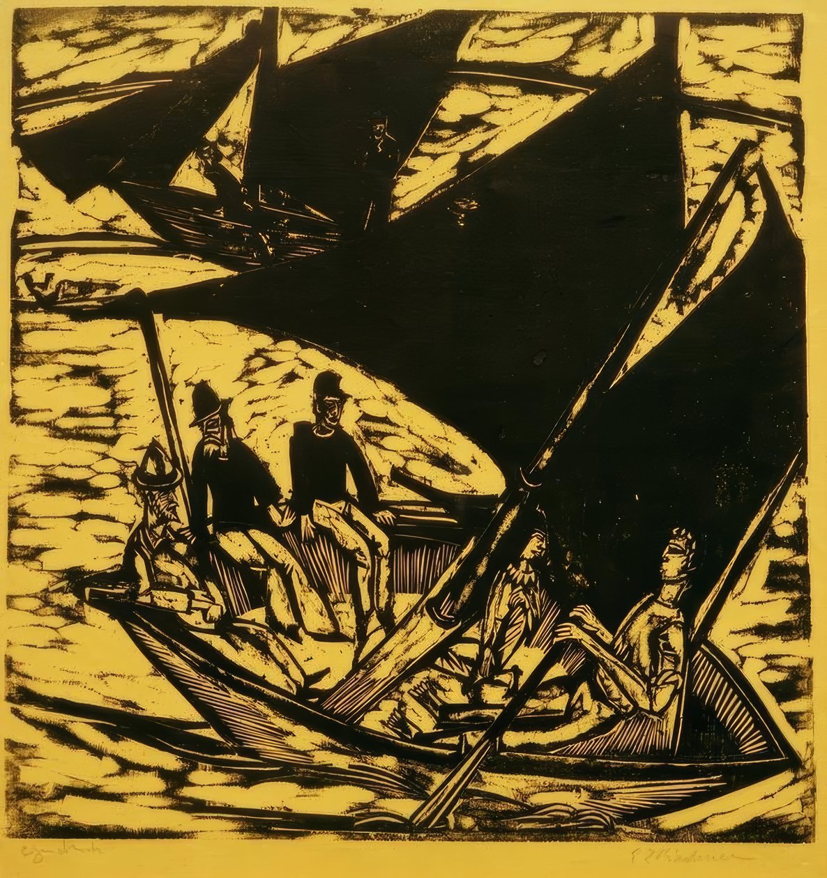 Zeilboten bij Fehmarn door Ernst Ludwig Kirchner