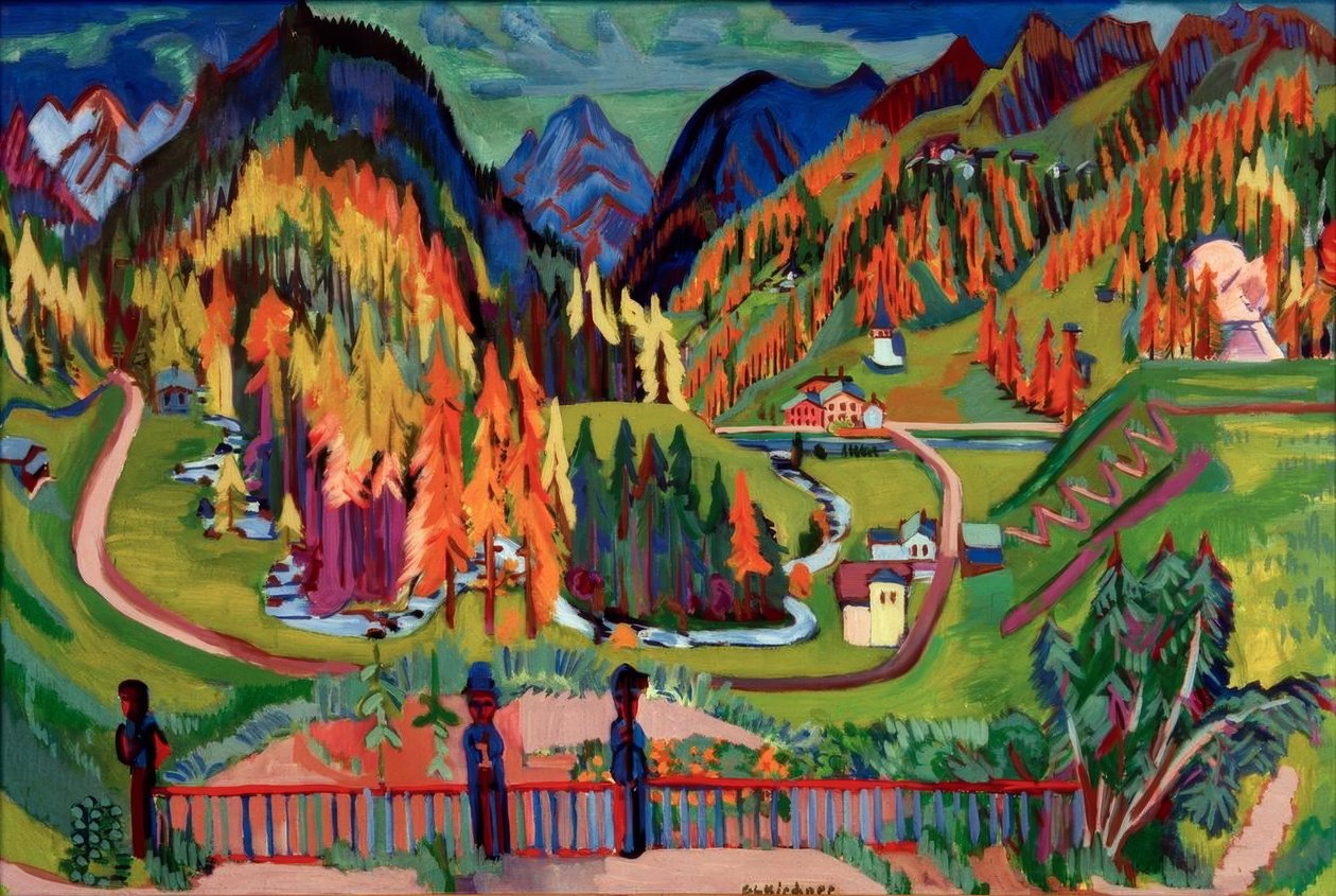 Sertigtal in de herfst door Ernst Ludwig Kirchner