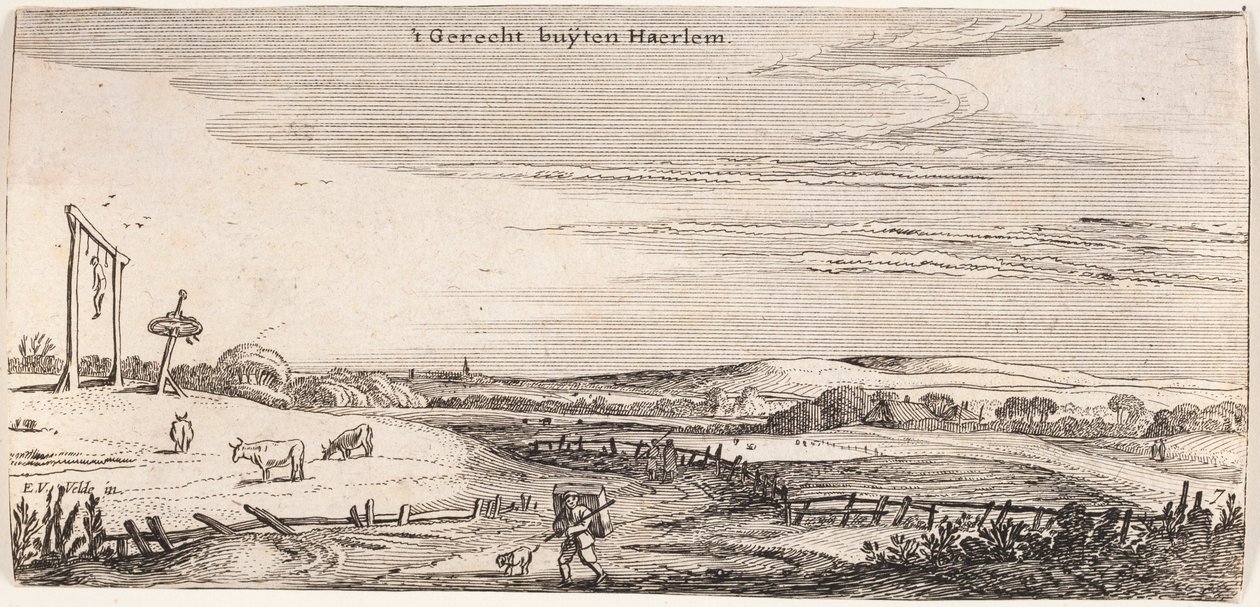 Galgheuvel nabij Haarlem door Esaias van de Velde