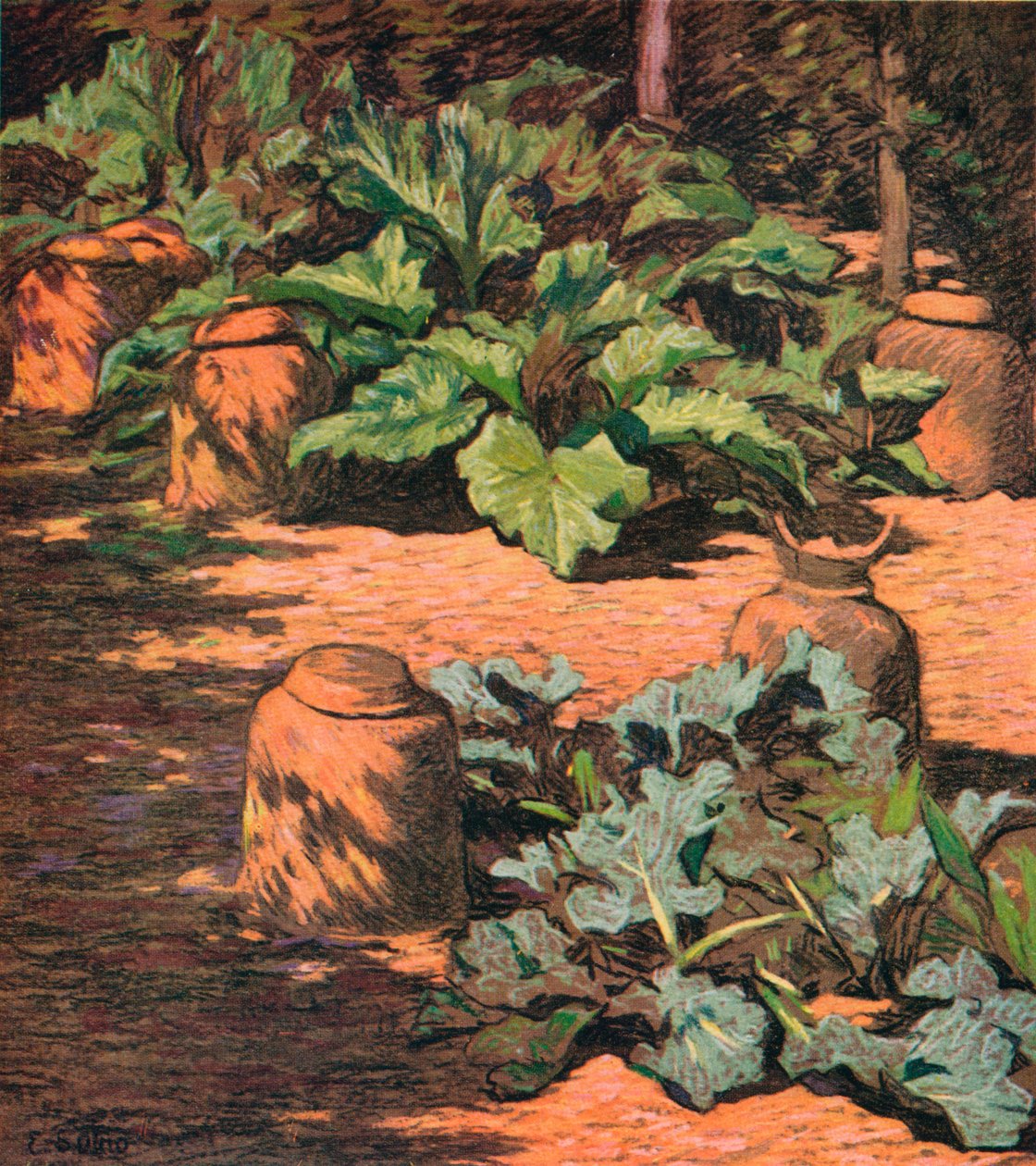 Rabarber en zeekool, ca. 1927 door Esther Sutro