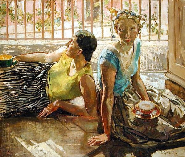 Twee Meisjes, c.1935 door Ethel Gabain