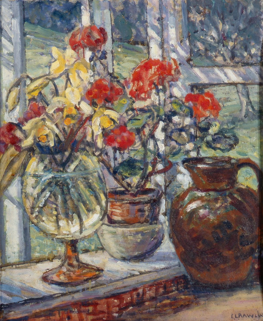 Geraniums door Ethel Louise Rawlins