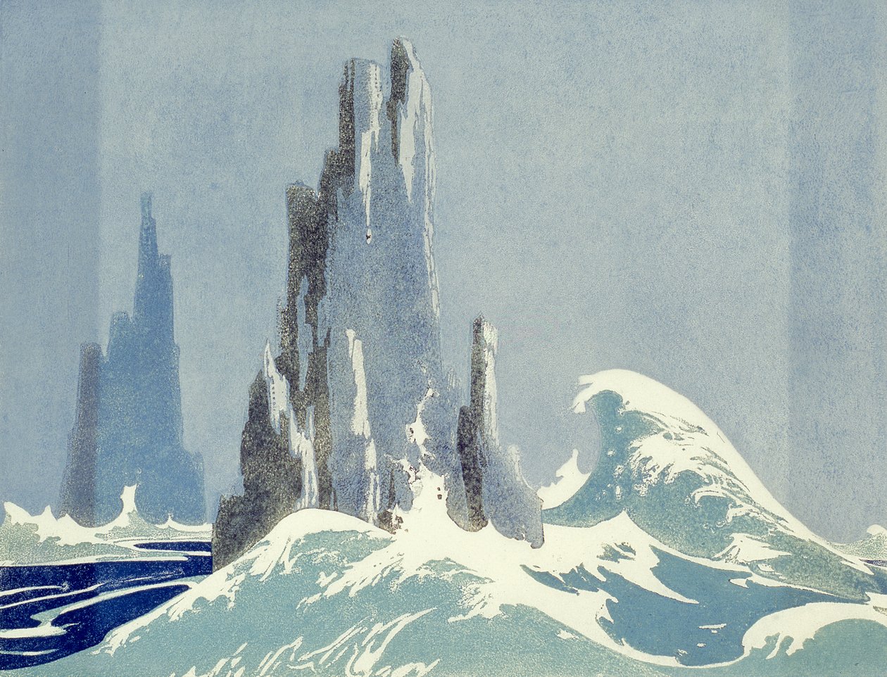 Kathedraal Rotsen, Tasmanië, 1939 door Ethleen Palmer