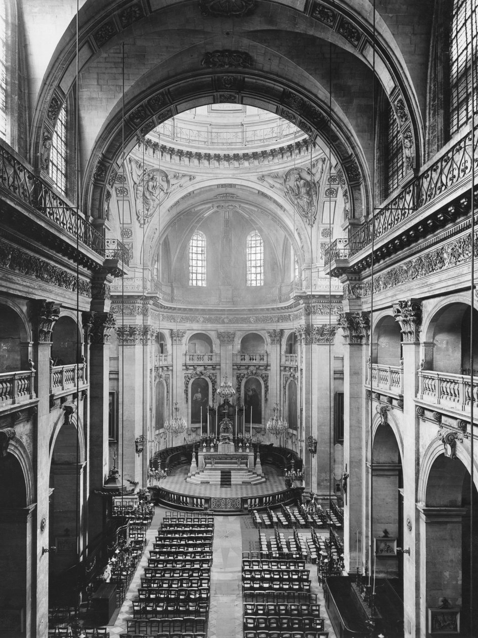 Interieur van het schip van de kerk Saint-Paul-Saint-Louis, gezien vanaf het orgel, 1627-41 door Etienne and Derand, F. Martellange