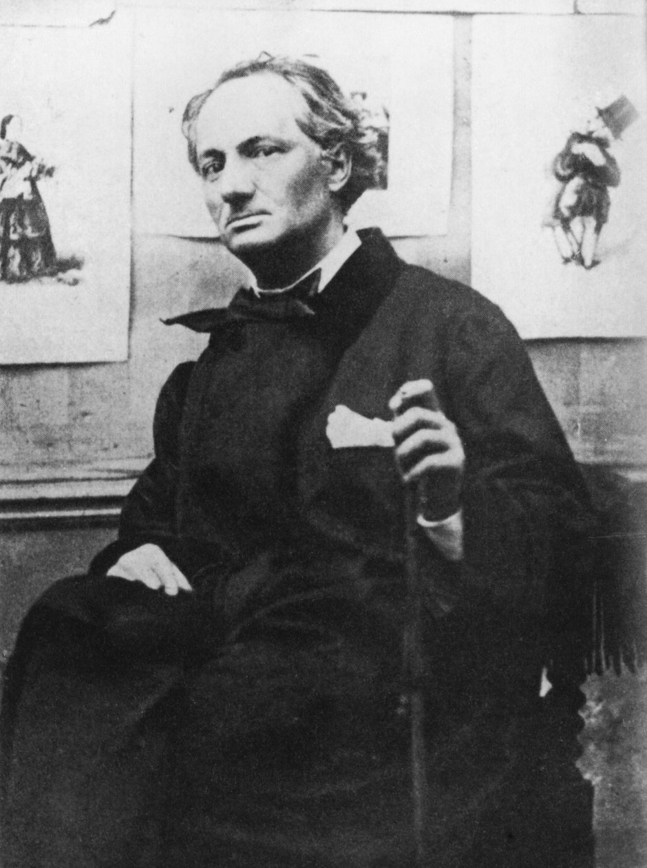 Charles Baudelaire (1821-67) met Gravures, c.1863 door Etienne Carjat