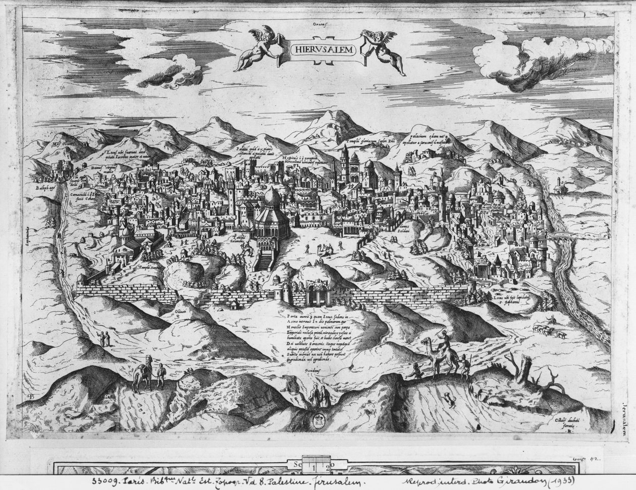 Uitzicht op Jeruzalem, 1570 door Etienne Duperac
