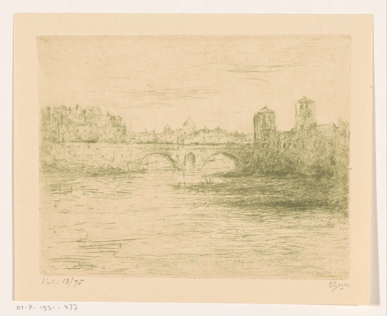 Tiber, Rome door Etienne Bosch (signed by artist)