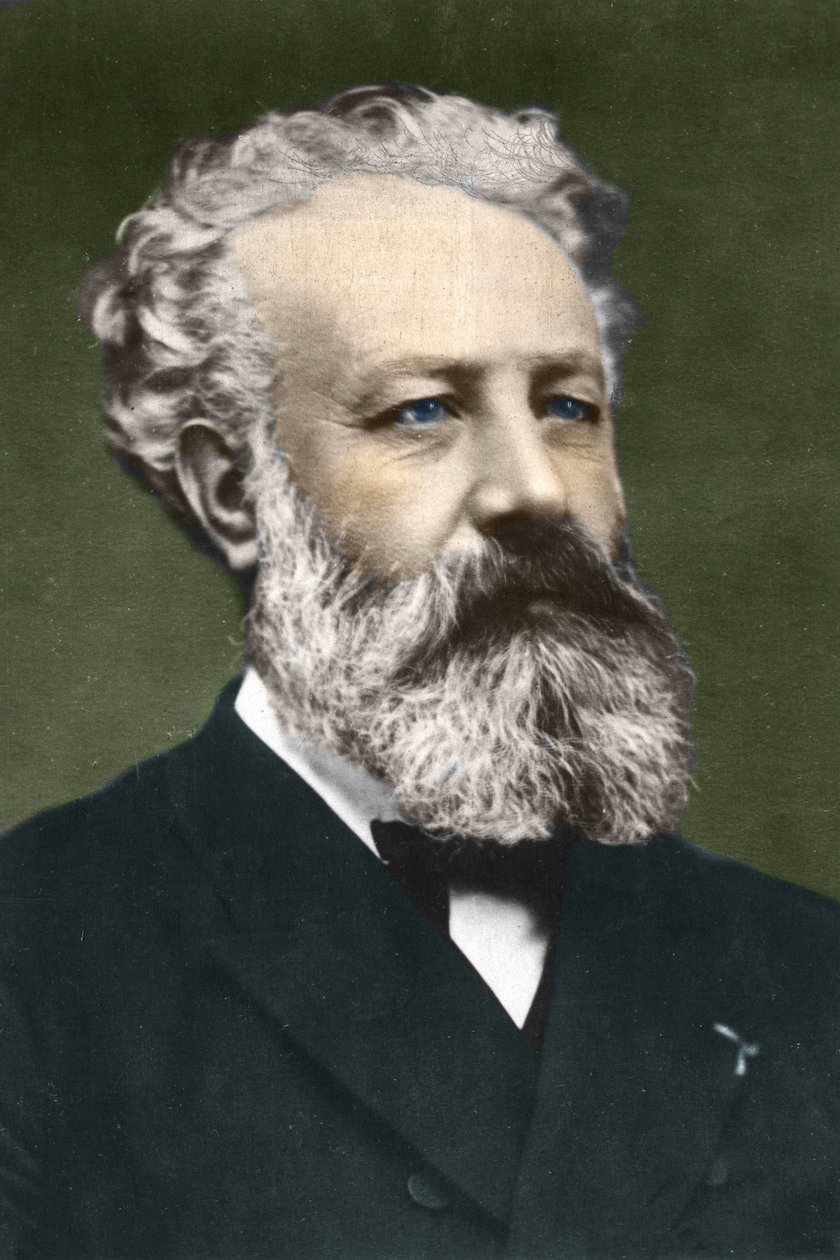 Jules Verne (1828-1905), Franse schrijver, door Carjat. door Etienne Carjat