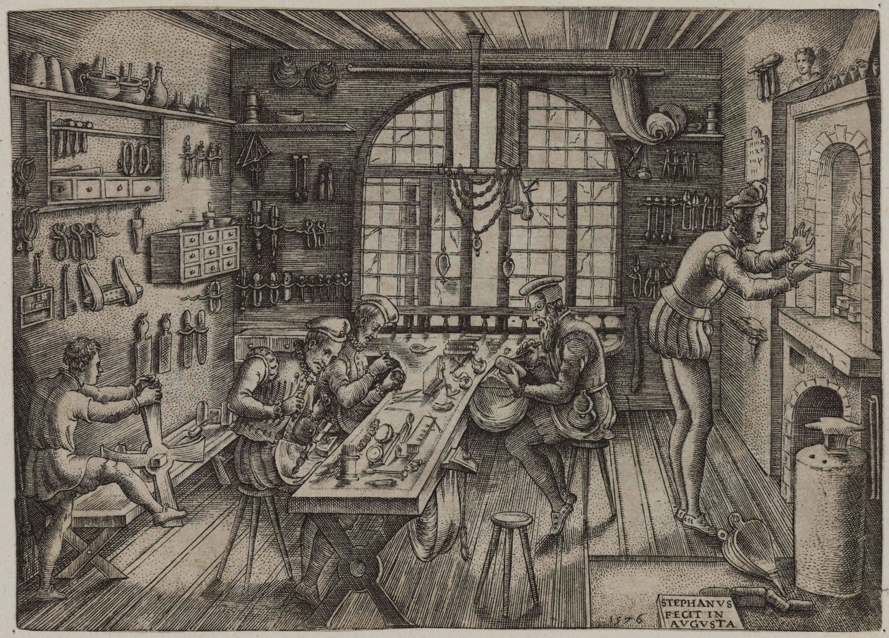 Goudsmidwinkel, 1576 door Etienne Delaune