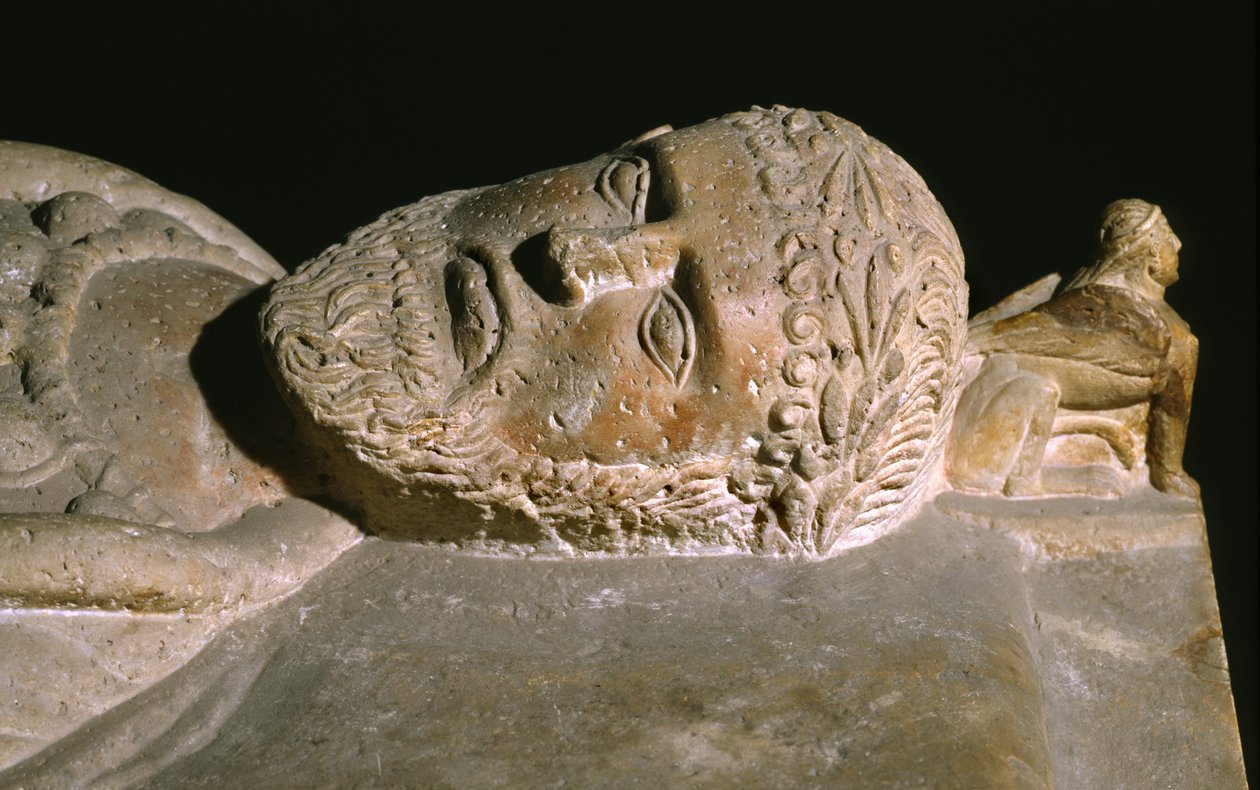 Detail van een sarcofaag door Etruscan