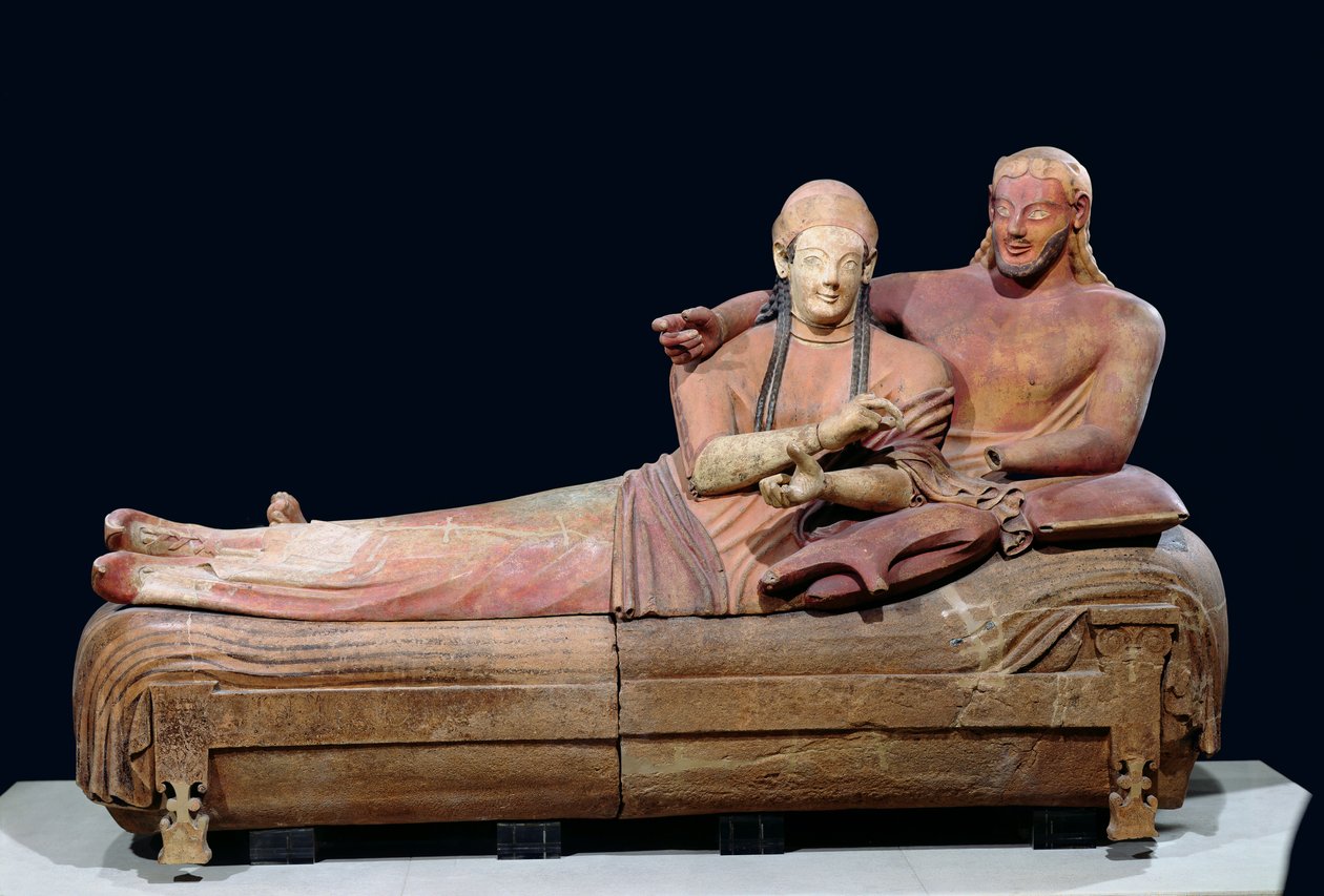 Sarcophagus van de echtgenoten, 525-500 v.Chr. door Etruscan