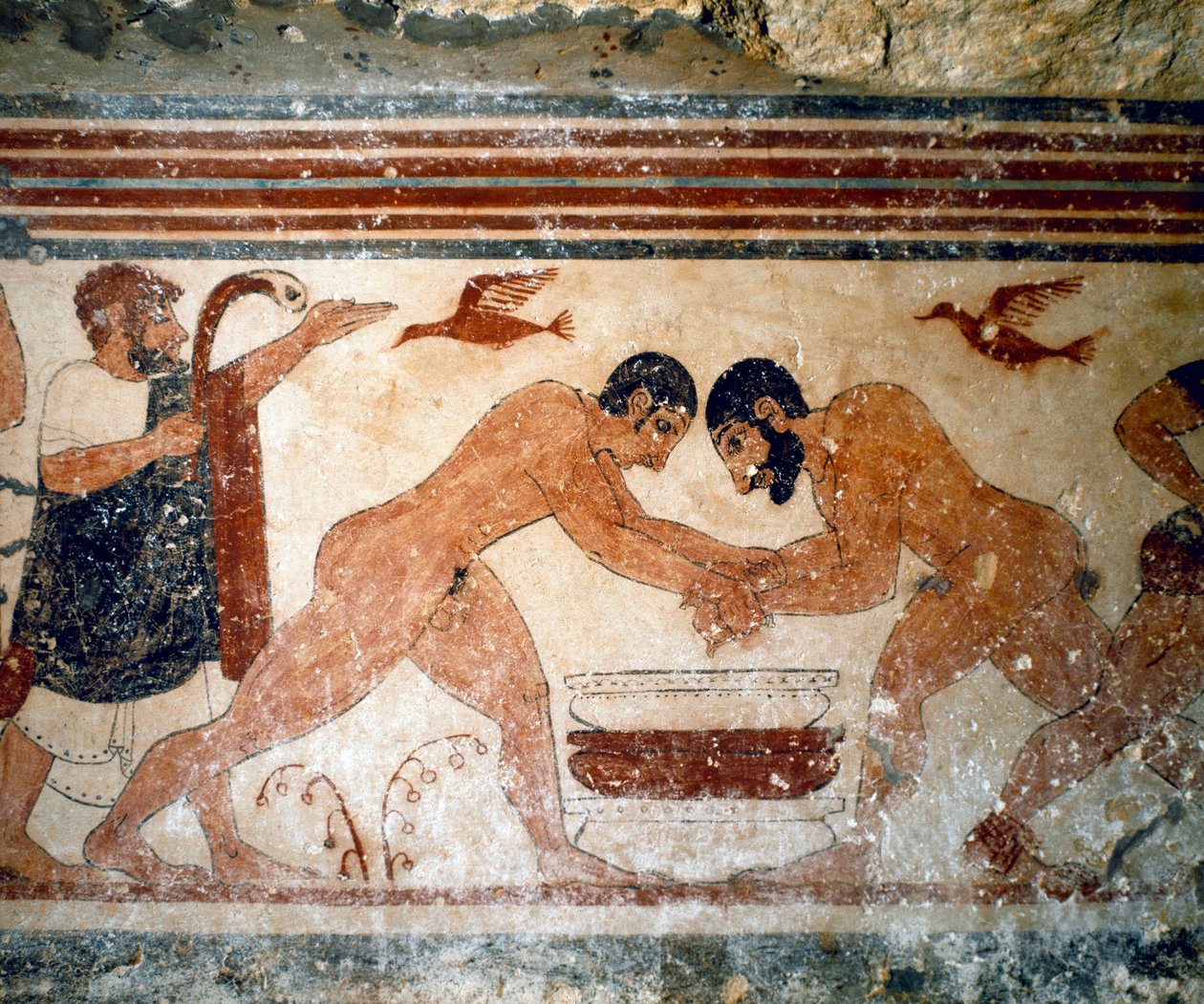 Twee worstelaars. (Detail) door Etruscan