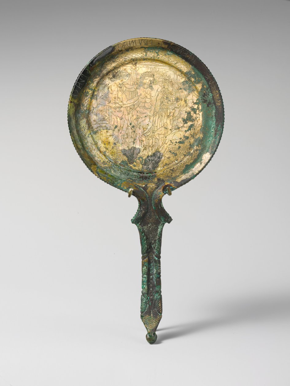 Spiegel, begin 3e eeuw v.Chr. (brons) door Etruscan Etruscan