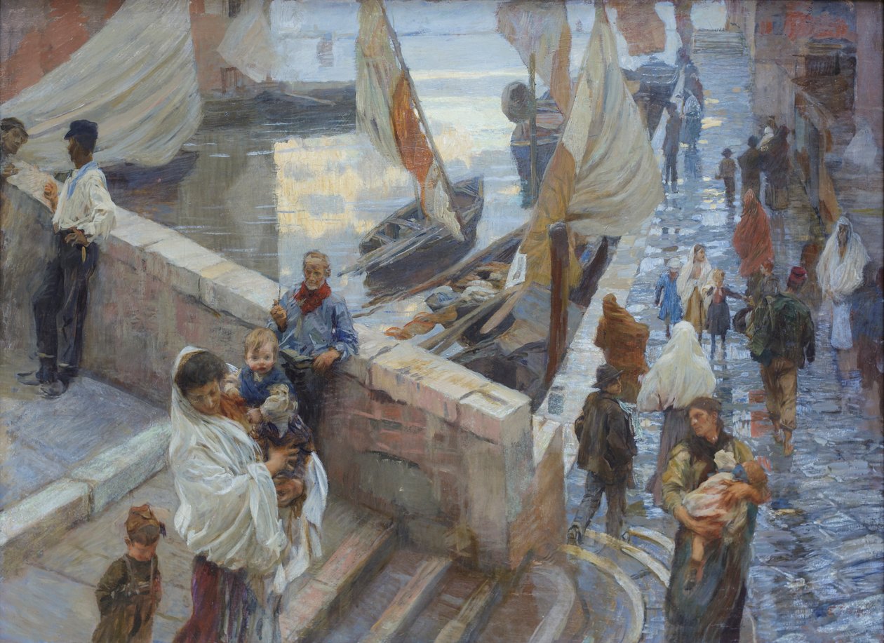 Na de regen in Chioggia door Ettore Tito