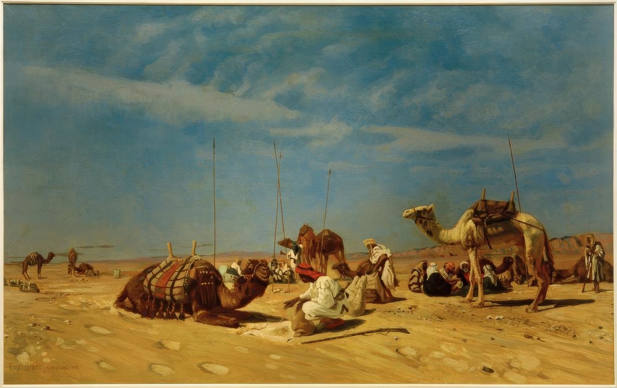 Rust in Araba (Petra-Arabië) door Eugen Felix Prosper Bracht