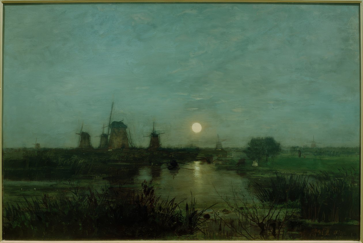 Maanlandschap in Nederland door Eugen Jettel
