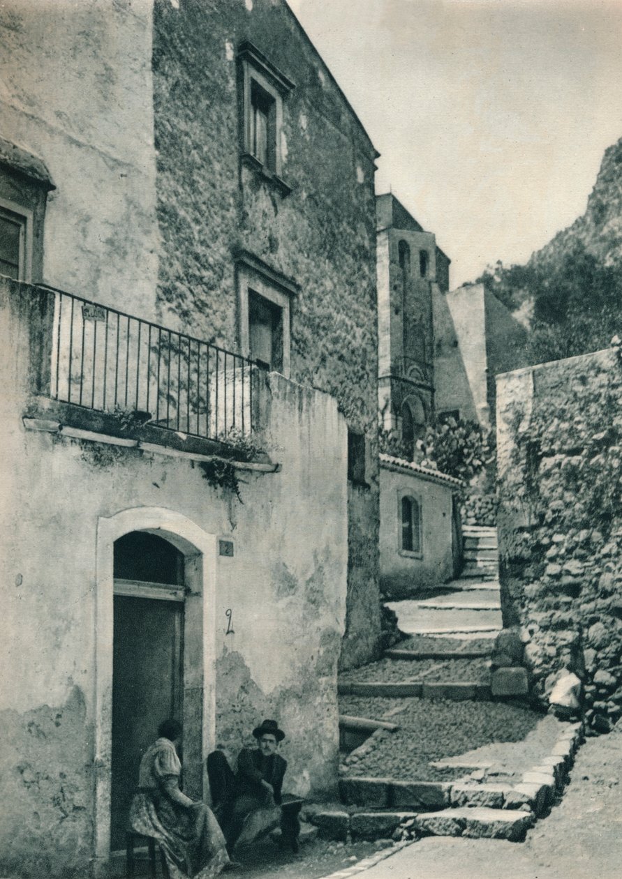 Straat in Taormina, Sicilië, Italië, 1927 door Eugen Poppel