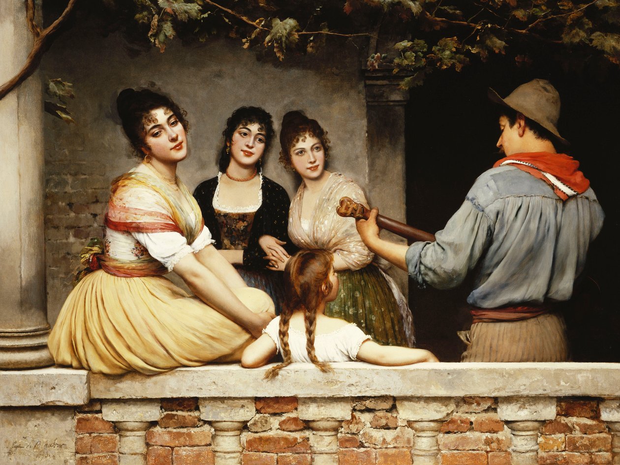 Op het Balkon, 1893 door Eugen von Blaas