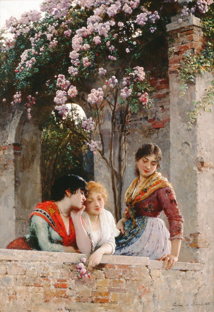 Op het terras door Eugen von Blaas