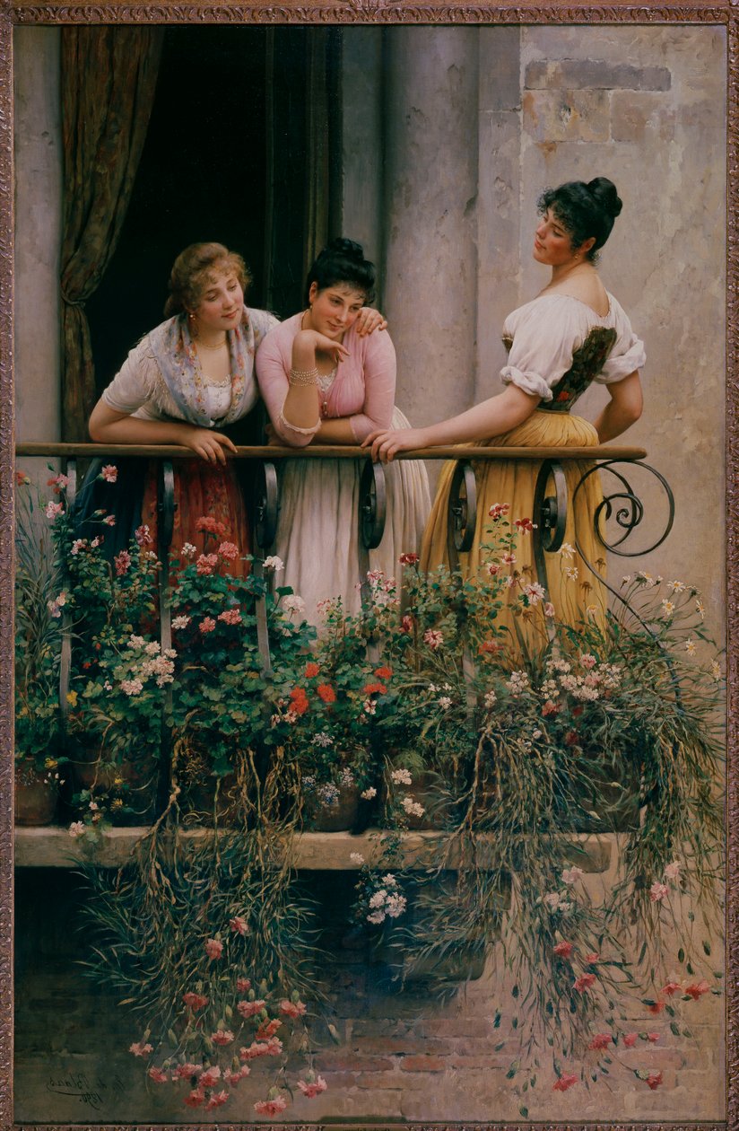 Het balkon door Eugen von Blaas