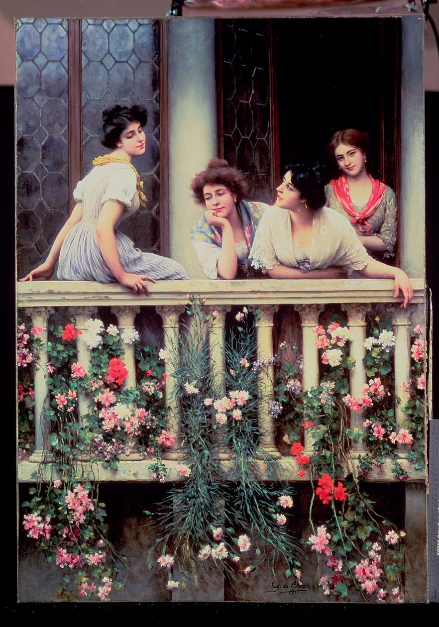 Het balkon, 1911 door Eugen von Blaas