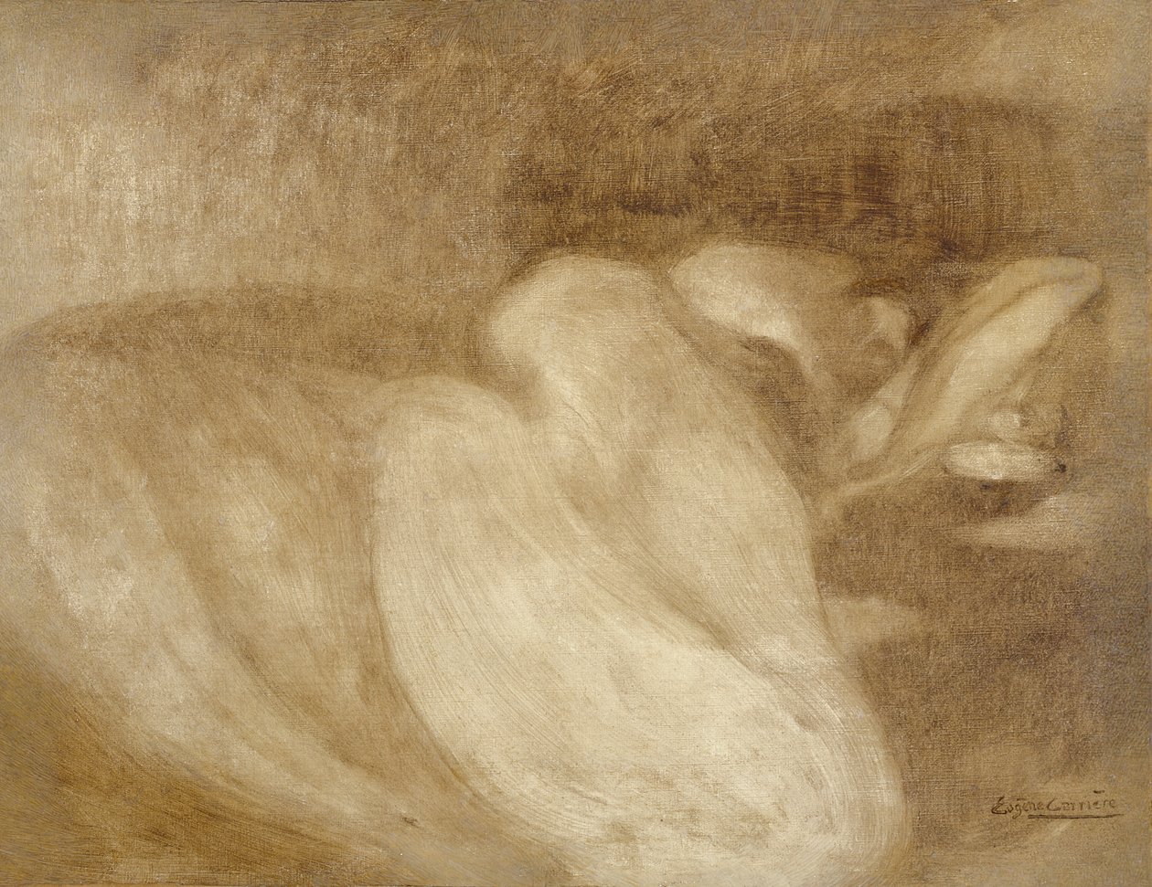 Slapende vrouw door Eugène Carrière