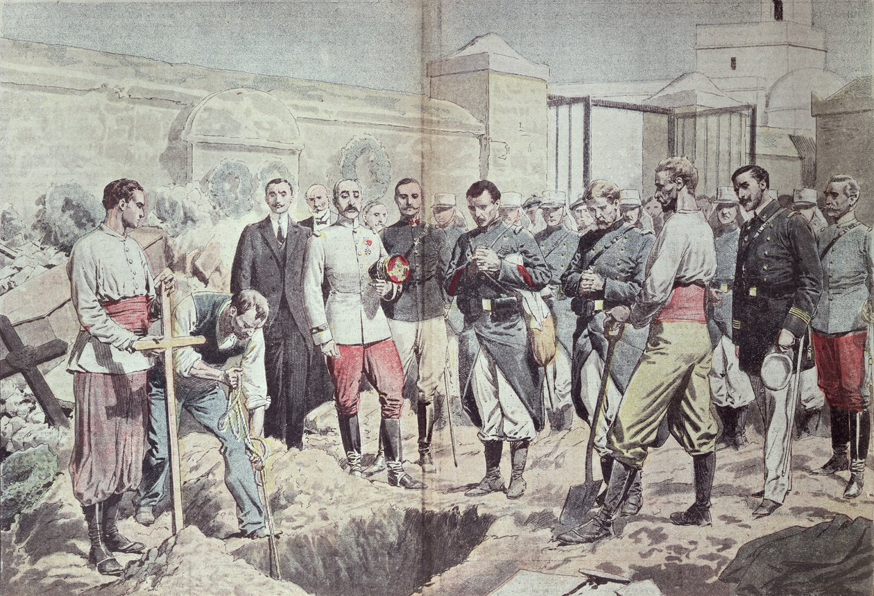 Franse Legioensoldaten in Marokko bij een Begrafenis, illustratie uit 